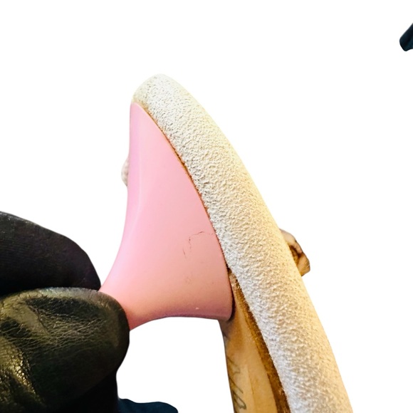 Le Silla pink faux fur leopard; similar to pony hair high heel sling back Sz 8.5 - Picture 15 of 16